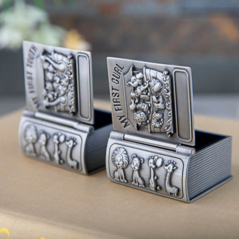 Metal Creative Baby Hair and Tooth Collection Box