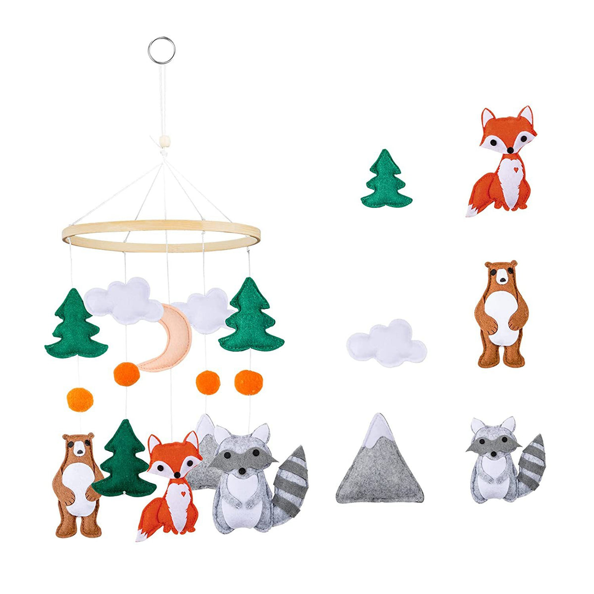 Creative Felt Forest Animal Crib Mobile for Infants
