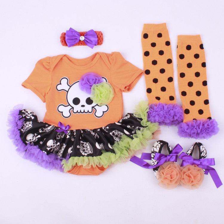 Baby Halloween Outfit Set with Skeleton Design