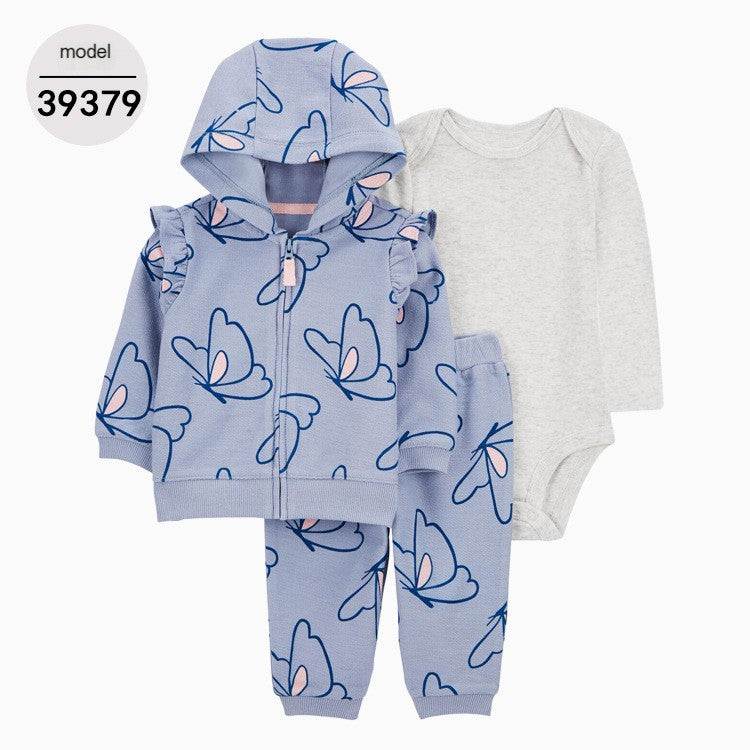 Spring Autumn Baby Outfit Set with Hoodie and Pants