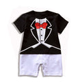 Baby Boy Short Sleeve Romper - Gentleman's Outfit