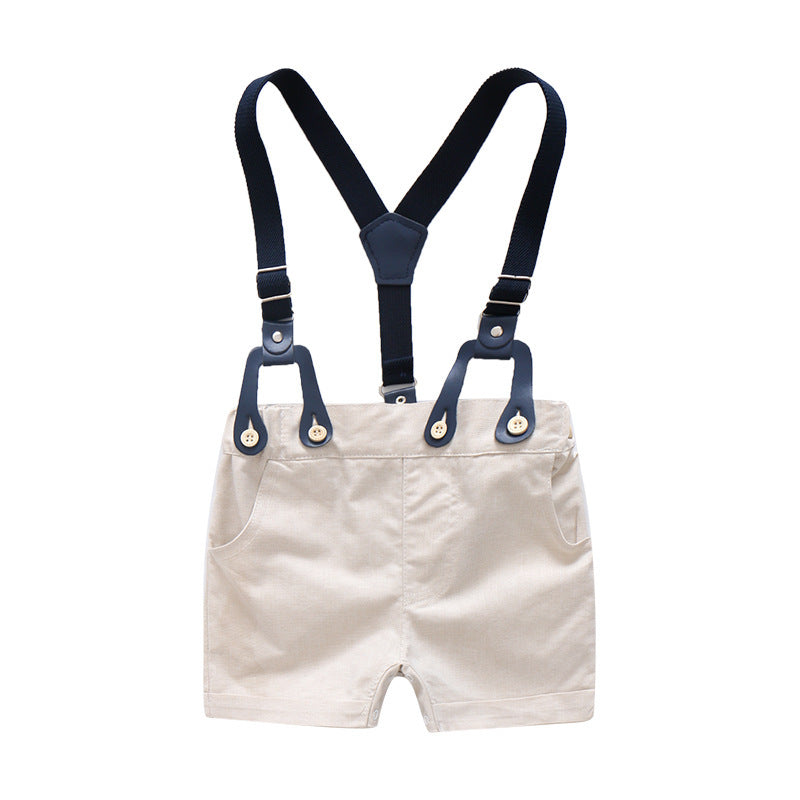 Gentleman Outfit for Baby Boys with Suspender Shorts