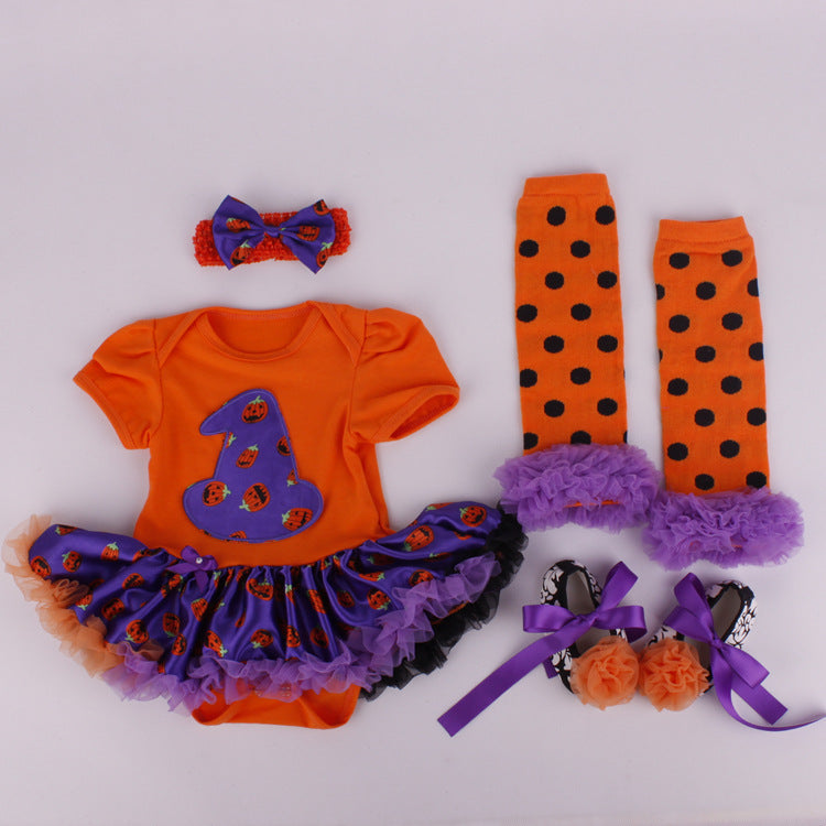 Baby Halloween Outfit Set with Skeleton Design