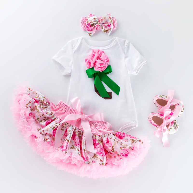 Baby Birthday Outfit Set with Cartoon Princess Dress