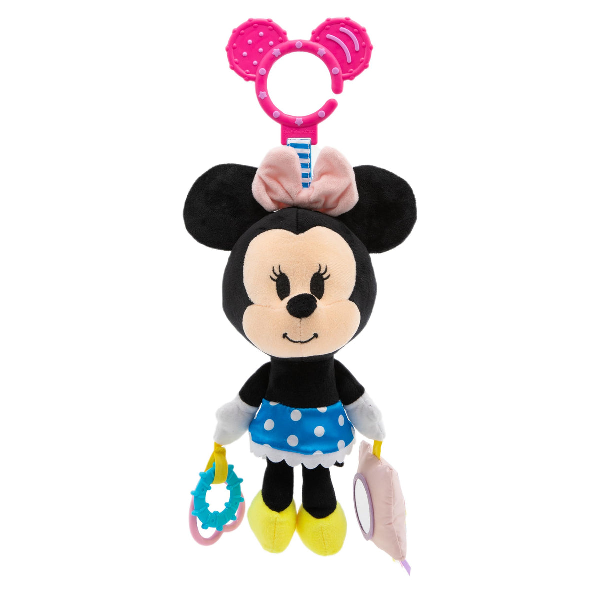 Disney Baby Minnie Mouse On The Go Activity Toy with Teething Rings Crinkle Sounds Mirror and Rattle for Babies and Infants