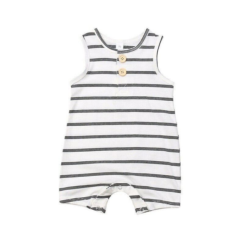 Baby Boy Striped Romper Summer Clothing Set