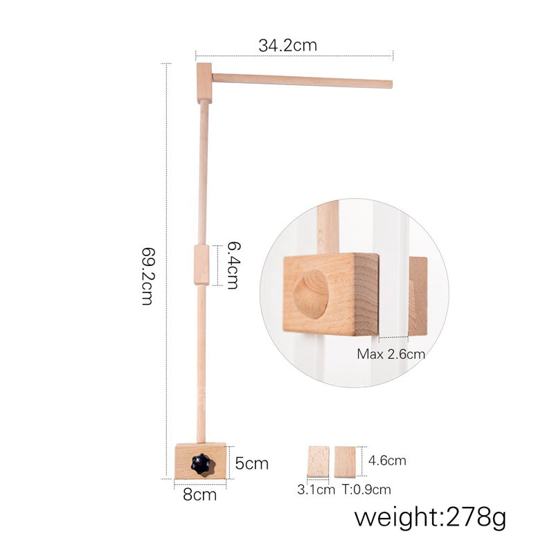 "Minimalist Baby Crib Mobile with Wooden Stand Accessories"