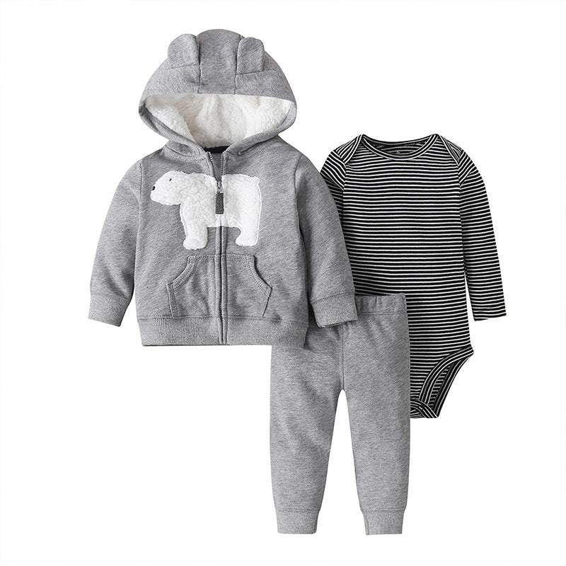 Spring Autumn Baby Outfit Set with Hoodie and Pants