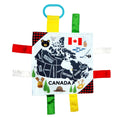 Baby Jack & Co 8x8” Learning Lovey Canada Tag Toys for Babies - Baby Crinkle Toys - Crinkle Toys for Baby - Soft & Safe - Learn Canada Facts - Ideal Baby Toy & Gift BPA Free w/Stroller Clip