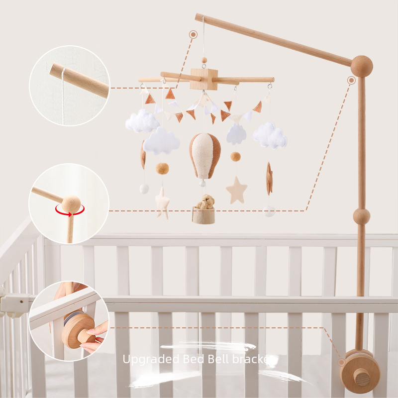 "Minimalist Baby Crib Mobile with Wooden Stand Accessories"