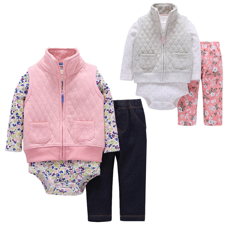 Newborn Baby Autumn Winter Vest Outfit Set T0006
