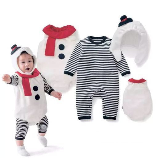 Baby Christmas Snowman Outfit - Long Sleeve Bodysuit Set