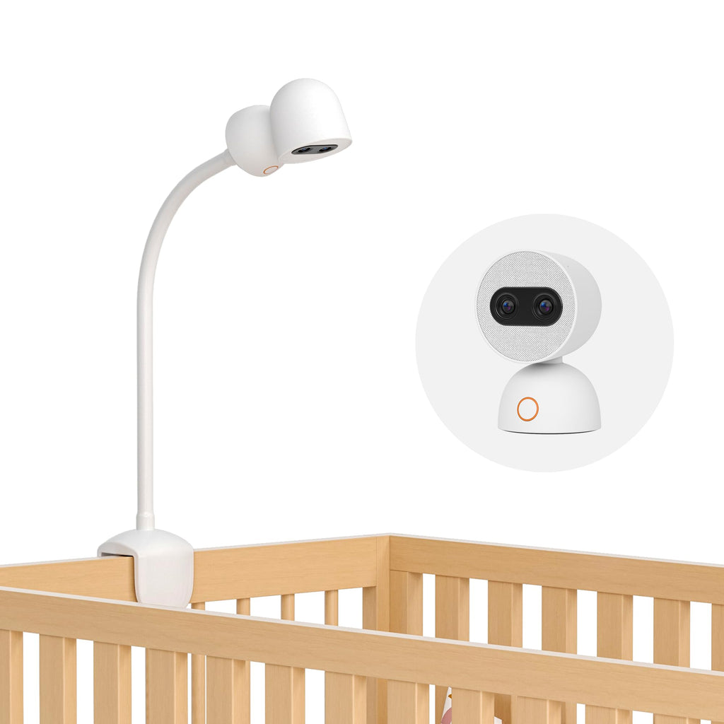 Simsky Baby Monitor Clip-on Mount Plug & Play Internal Cord Routing Freely Adjust Sturdy Flexible Baby Camera Holder for Crib Nursery Compatible Camera