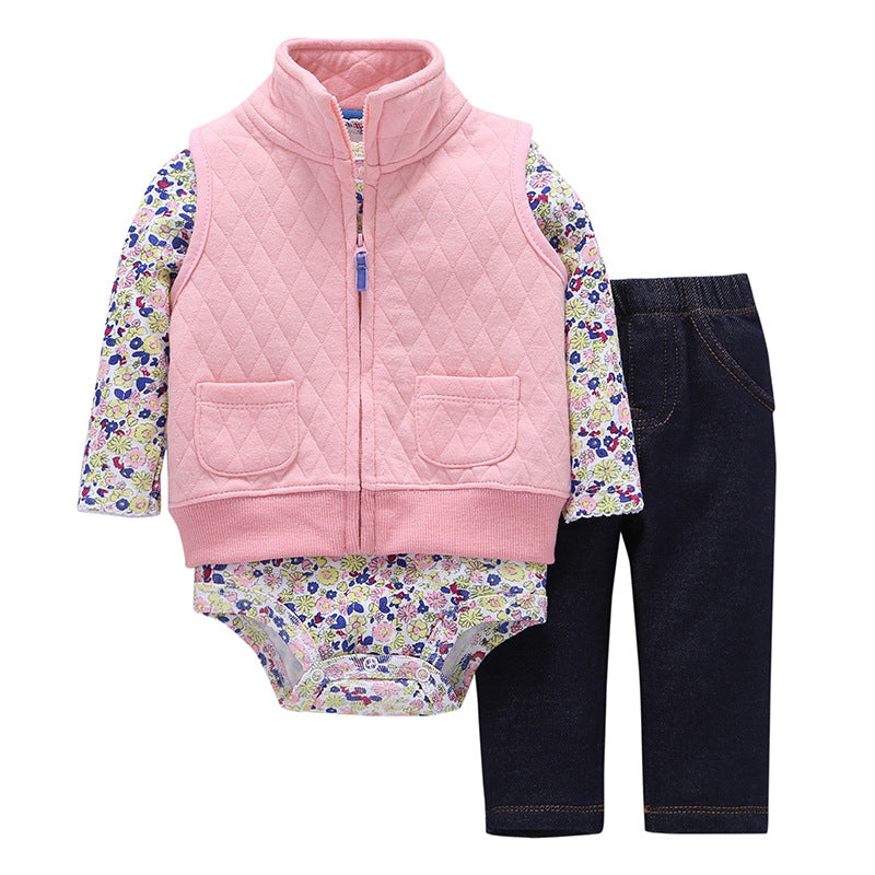 Newborn Baby Autumn Winter Vest Outfit Set T0006