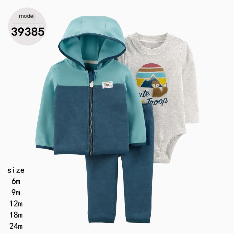 Spring Autumn Baby Outfit Set with Hoodie and Pants