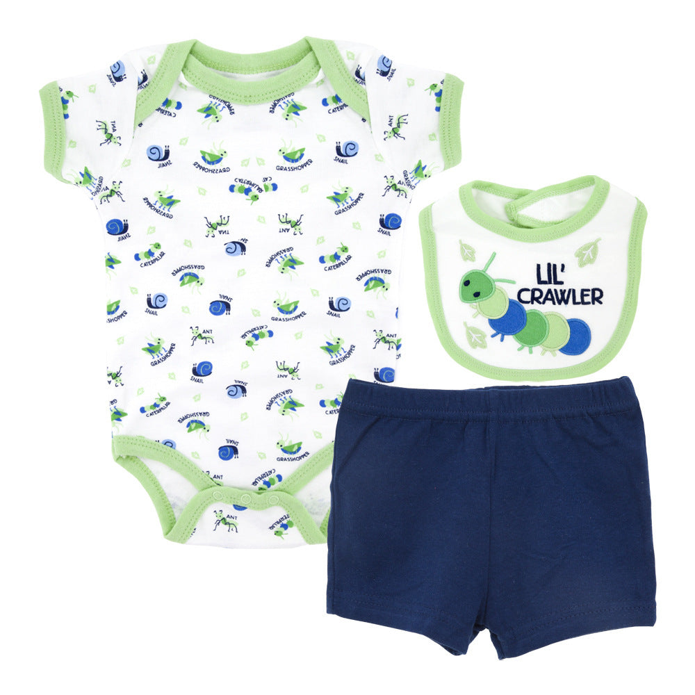 3-Piece Cartoon Summer Outfit for Newborn Baby Girls
