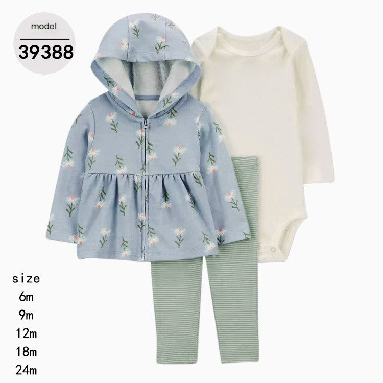 Spring Autumn Baby Outfit Set with Hoodie and Pants