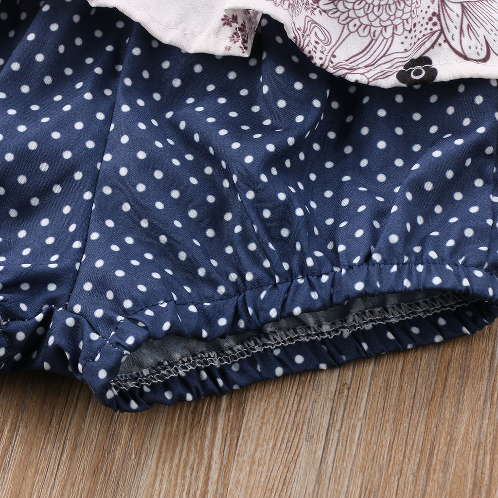 Summer Baby Girls' Outfit: Dot Shorts & Sleeveless Top