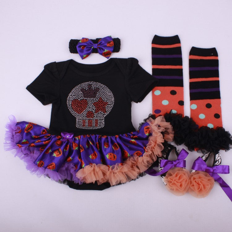 Baby Halloween Outfit Set with Skeleton Design
