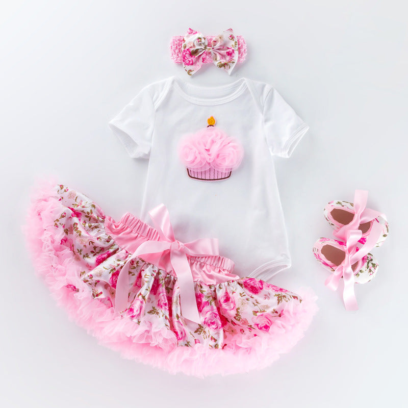Baby Birthday Outfit Set with Cartoon Princess Dress
