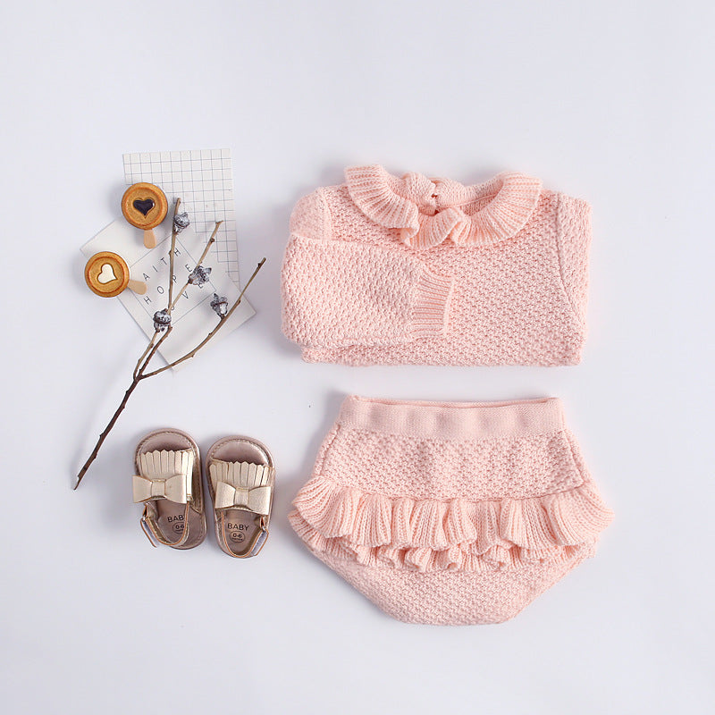 2020 Autumn Baby Girl Outfit with Ruffle Shorts & Top