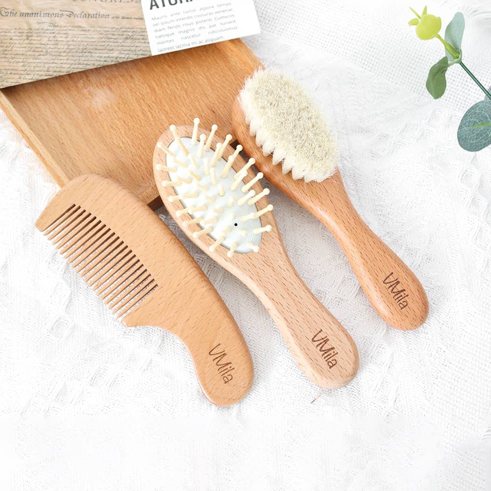 VMila Baby Hair Brush and Comb Set - Gentle Cradle Cap Brush - Perfect Toddler Hair Brush - Essential Baby Hairbrush for Newborns