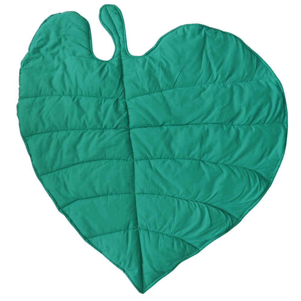Kids Baby Crawling Mat - Green/Grey Leaves Design