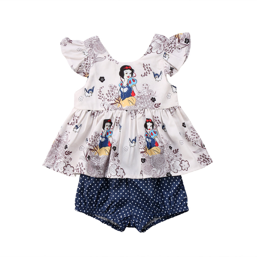 Summer Baby Girls' Outfit: Dot Shorts & Sleeveless Top