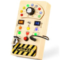 Joyreal Toddler Busy Board Wooden Montessori Busy Board Sensory Board with LED Light Switch Sensory Toys Baby Fidget Board Travel Toys for 1+ Year Old Baby and Toddler