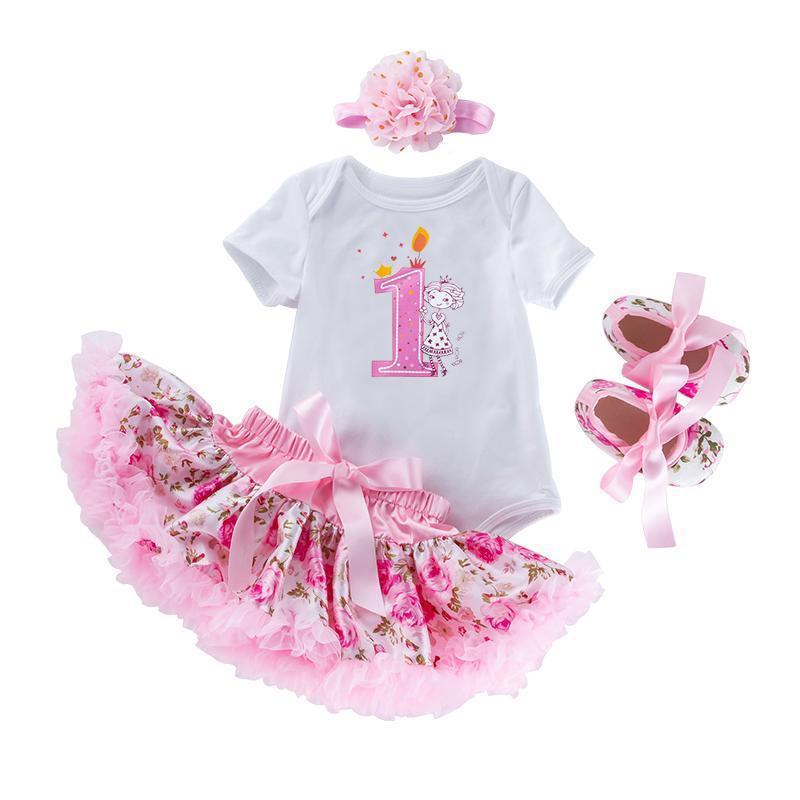Baby Birthday Outfit Set with Cartoon Princess Dress