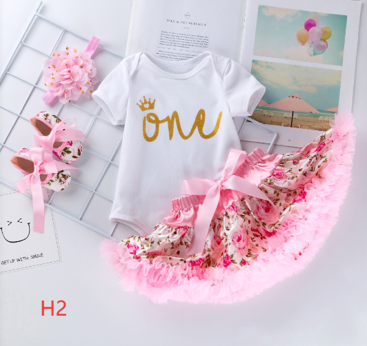 Baby Birthday Outfit Set with Cartoon Princess Dress