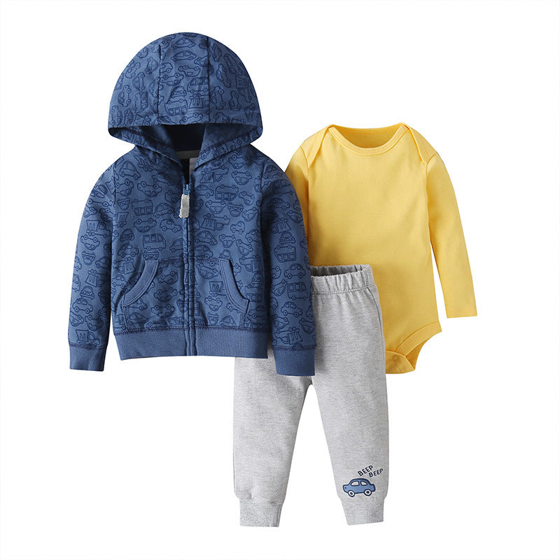 Spring Autumn Baby Outfit Set with Hoodie and Pants