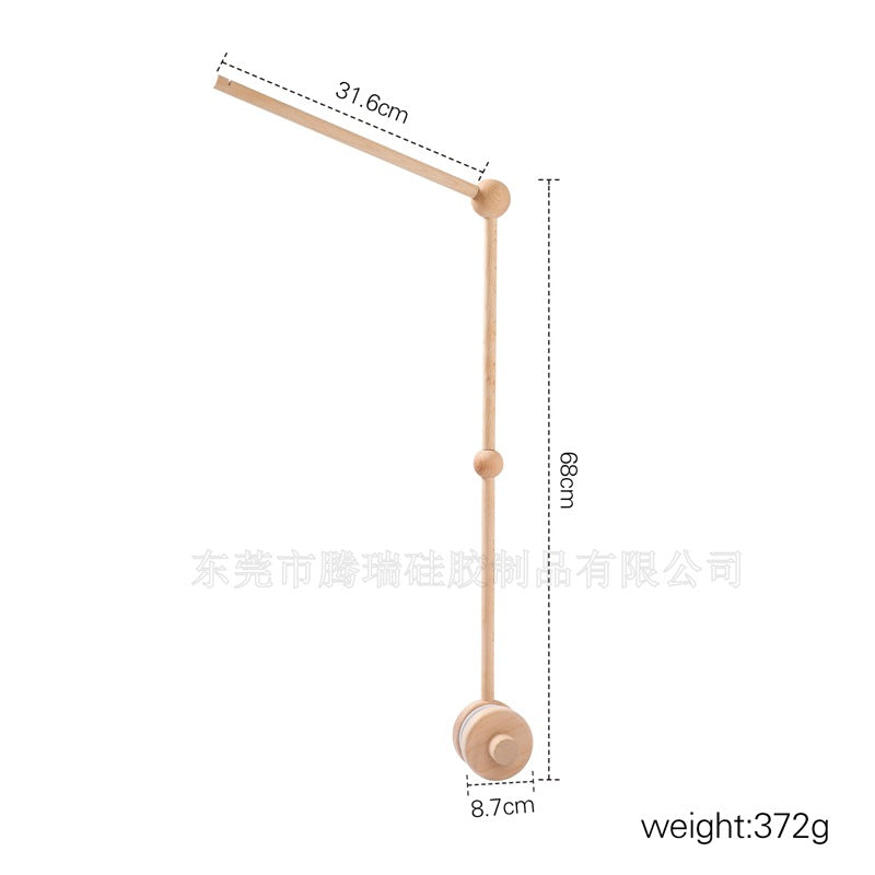 "Minimalist Baby Crib Mobile with Wooden Stand Accessories"