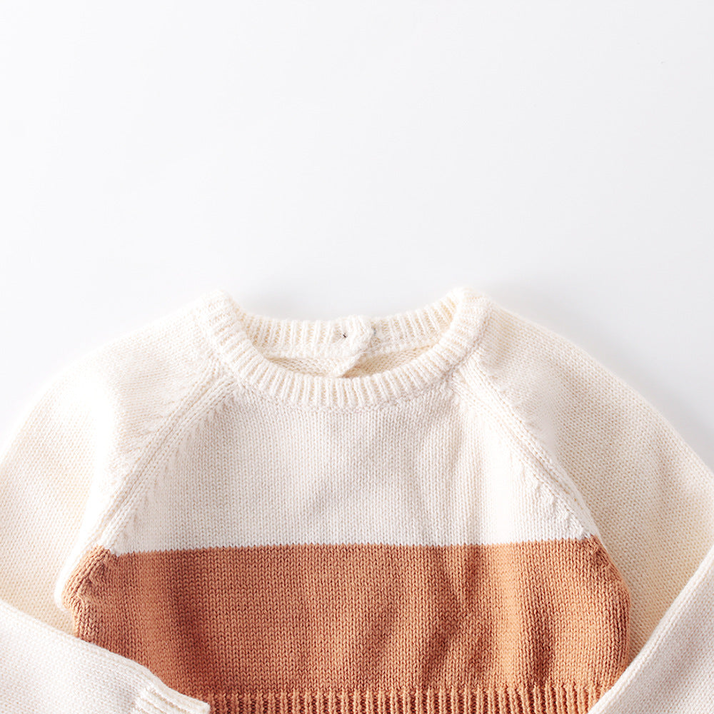 2020 Spring Baby Retro Color Knitted Romper Outfit