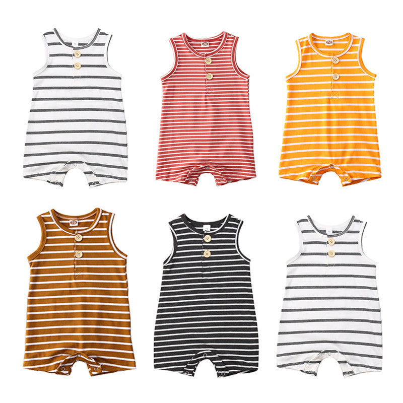 Baby Boy Striped Romper Summer Clothing Set