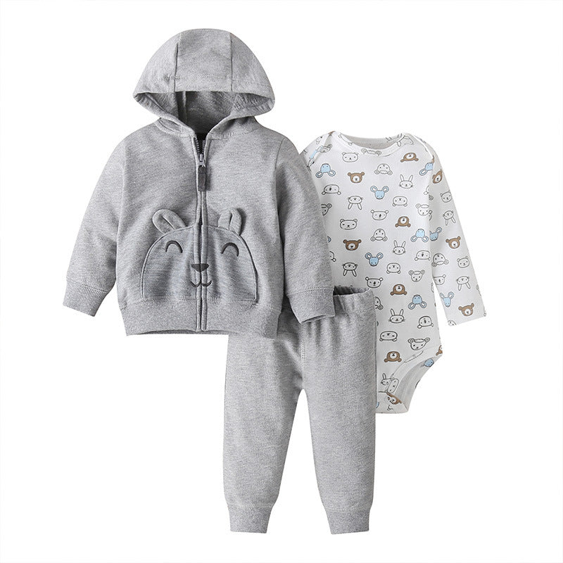 Spring Autumn Baby Outfit Set with Hoodie and Pants