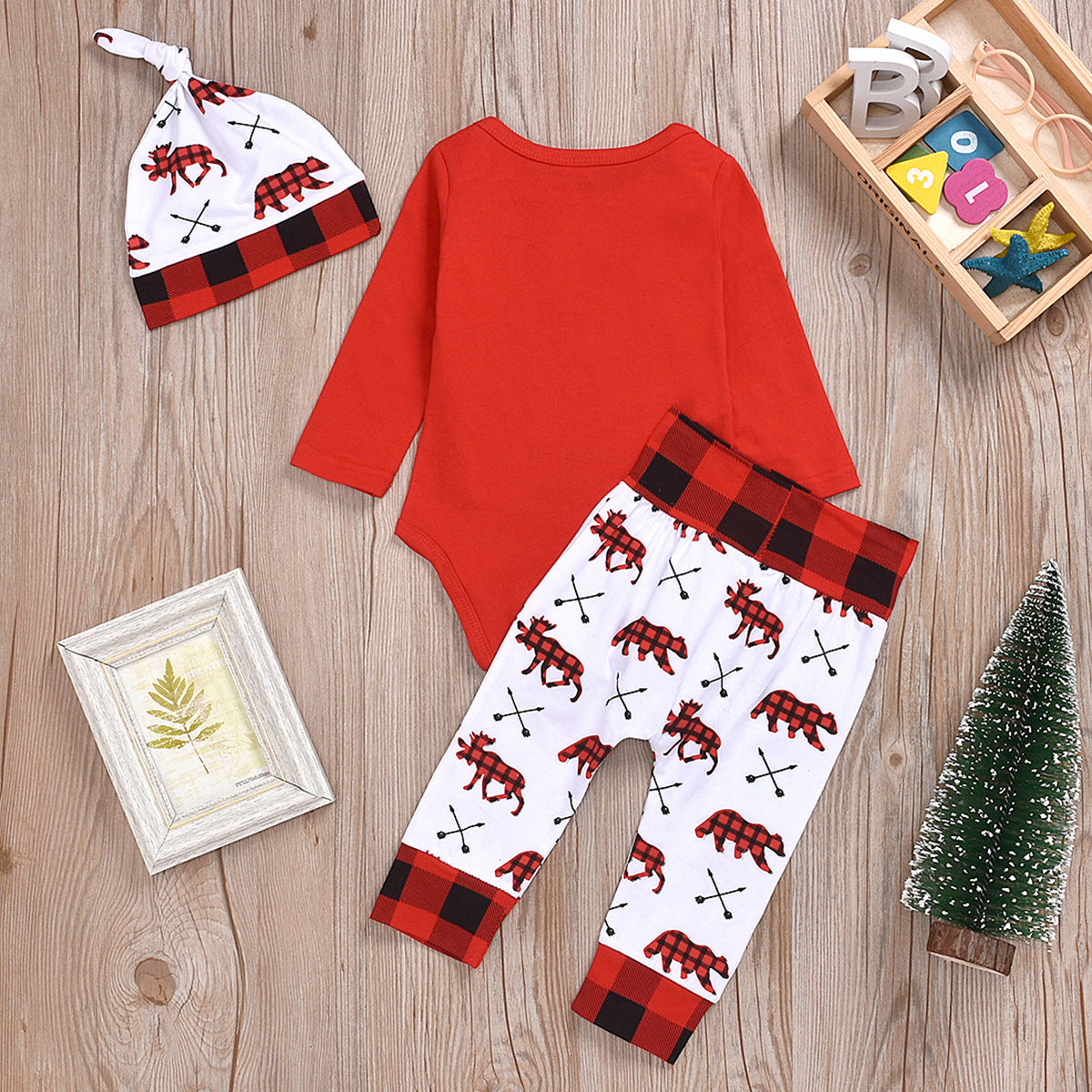 Christmas Baby Onesie Set - Three Piece Outfit