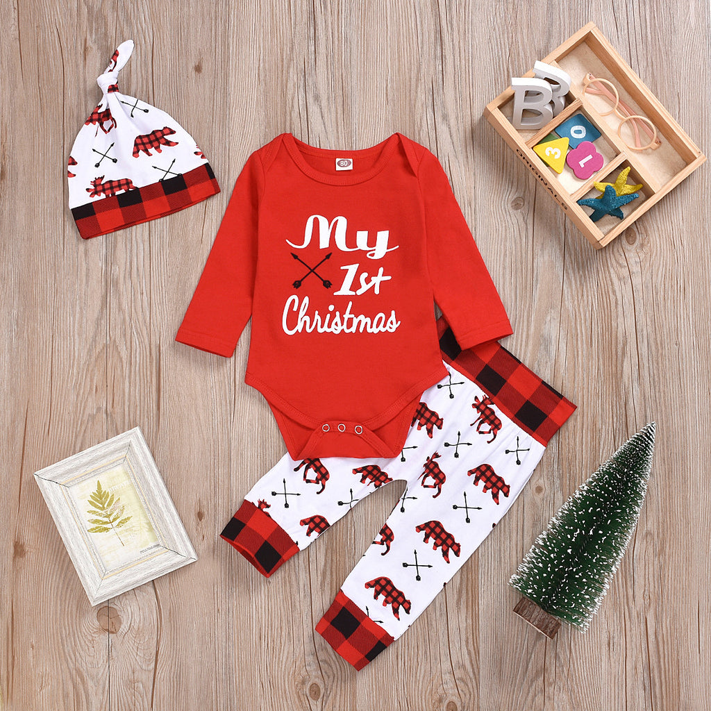 Christmas Baby Onesie Set - Three Piece Outfit