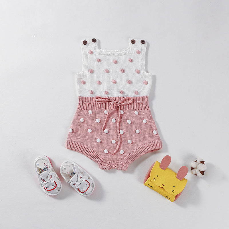 Colorful Knitted Baby Bodysuit and Crawling Outfit