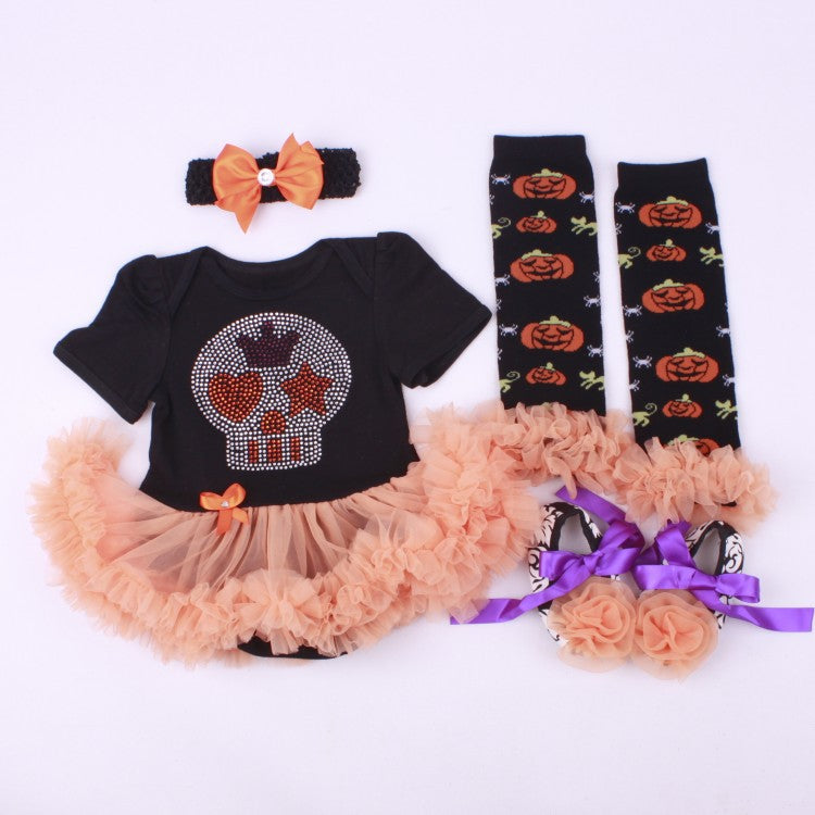 Baby Halloween Outfit Set with Skeleton Design
