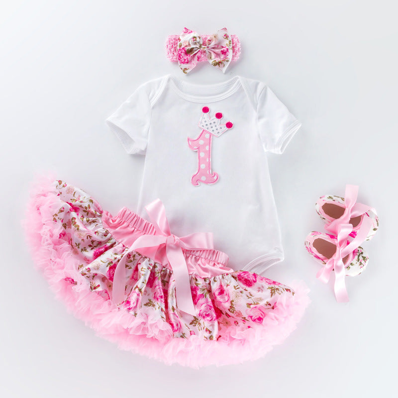 Baby Birthday Outfit Set with Cartoon Princess Dress