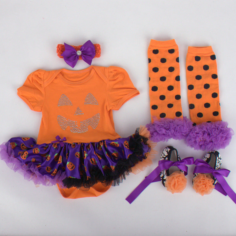 Baby Halloween Outfit Set with Skeleton Design