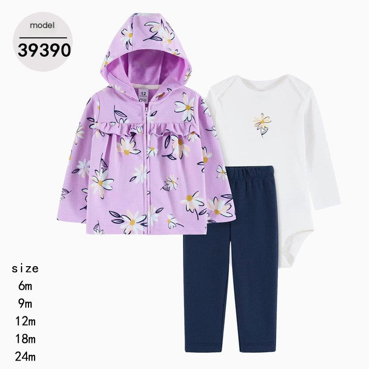 Spring Autumn Baby Outfit Set with Hoodie and Pants