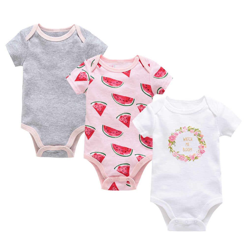 Baby Clothing Set - Cotton Short Sleeve Romper (3 Pieces)