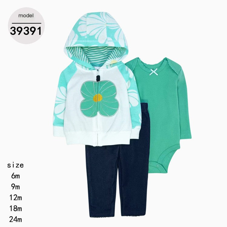 Spring Autumn Baby Outfit Set with Hoodie and Pants