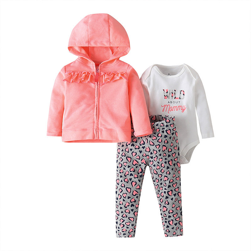 Spring Autumn Baby Outfit Set with Hoodie and Pants