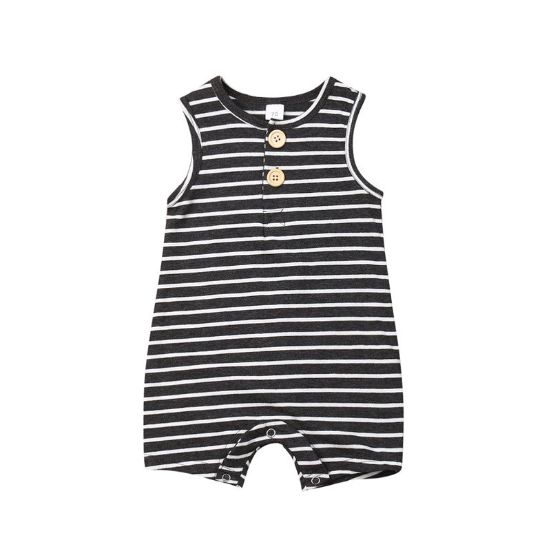 Baby Boy Striped Romper Summer Clothing Set