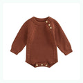 Solid Color Knitting Jumpsuit for Newborn Girls