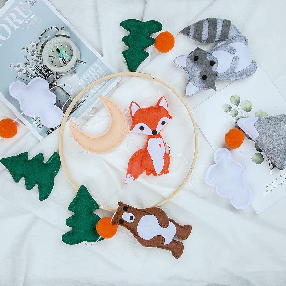 Creative Felt Forest Animal Crib Mobile for Infants