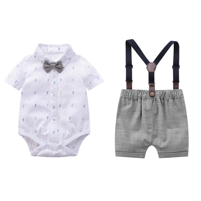 Spring/Summer Baby Boys' Short Sleeve Romper Outfit